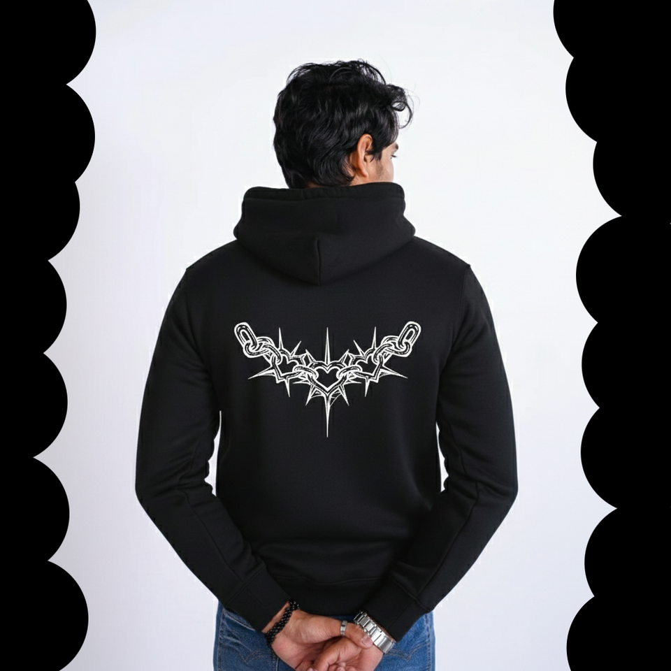 Chain Heart with Spikes Hoodie