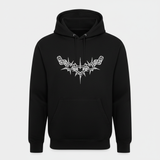 Black chain heart hoodie front - square
