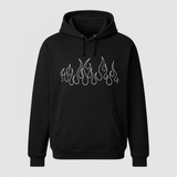 Black flames hoodie front - square