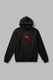 Black hoodie with number 5 - product shot