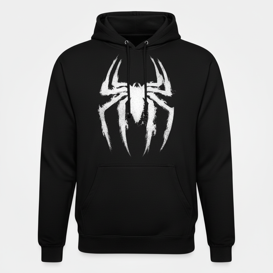 Black Spider-Man logo hoodie front - square