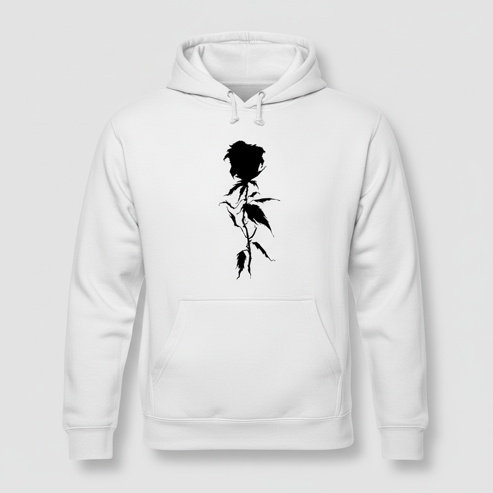 White rose hoodie front - square