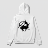 White spiky ball hoodie back - square